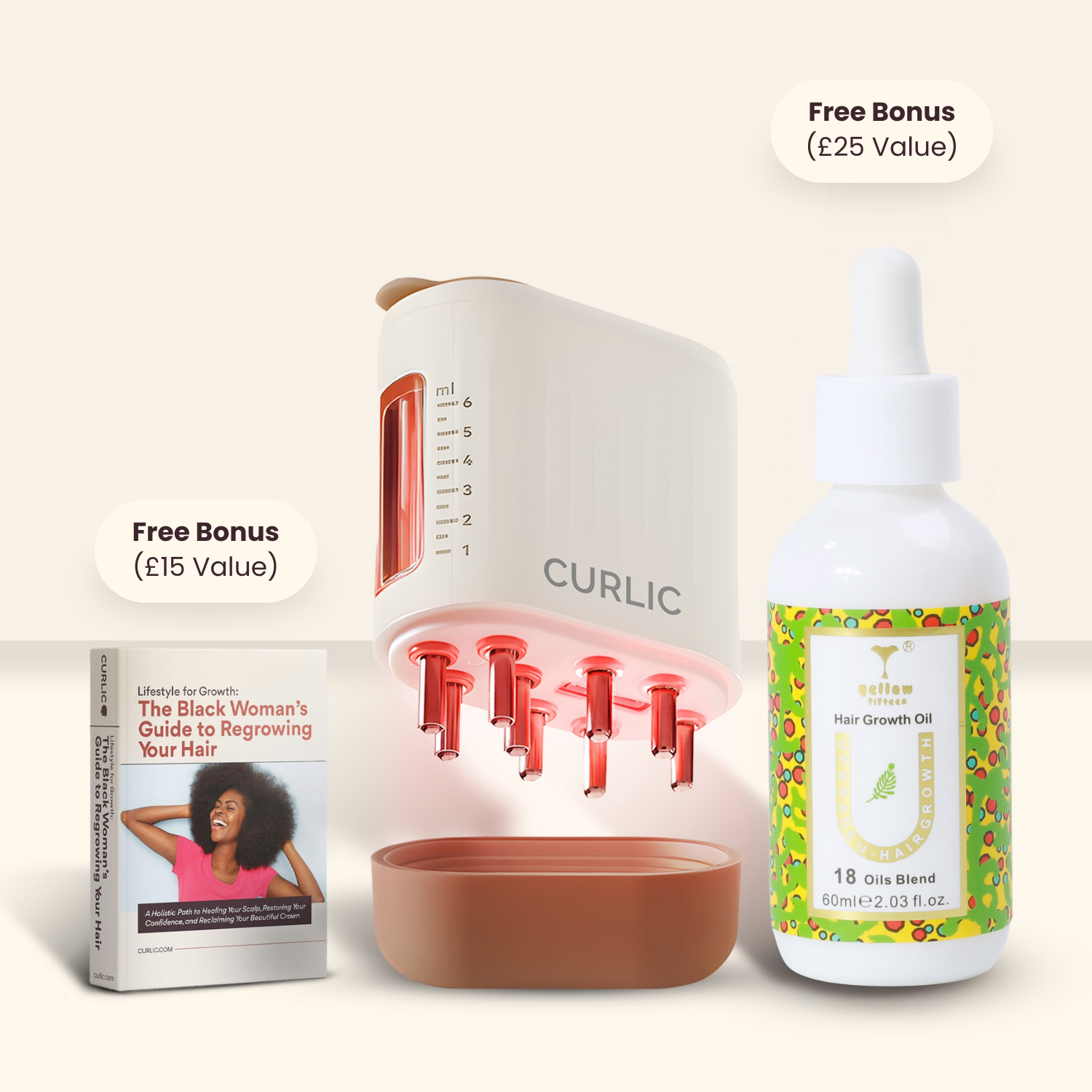 Curlic Activator Pro + FREE Hair Growth Oil + E-Book